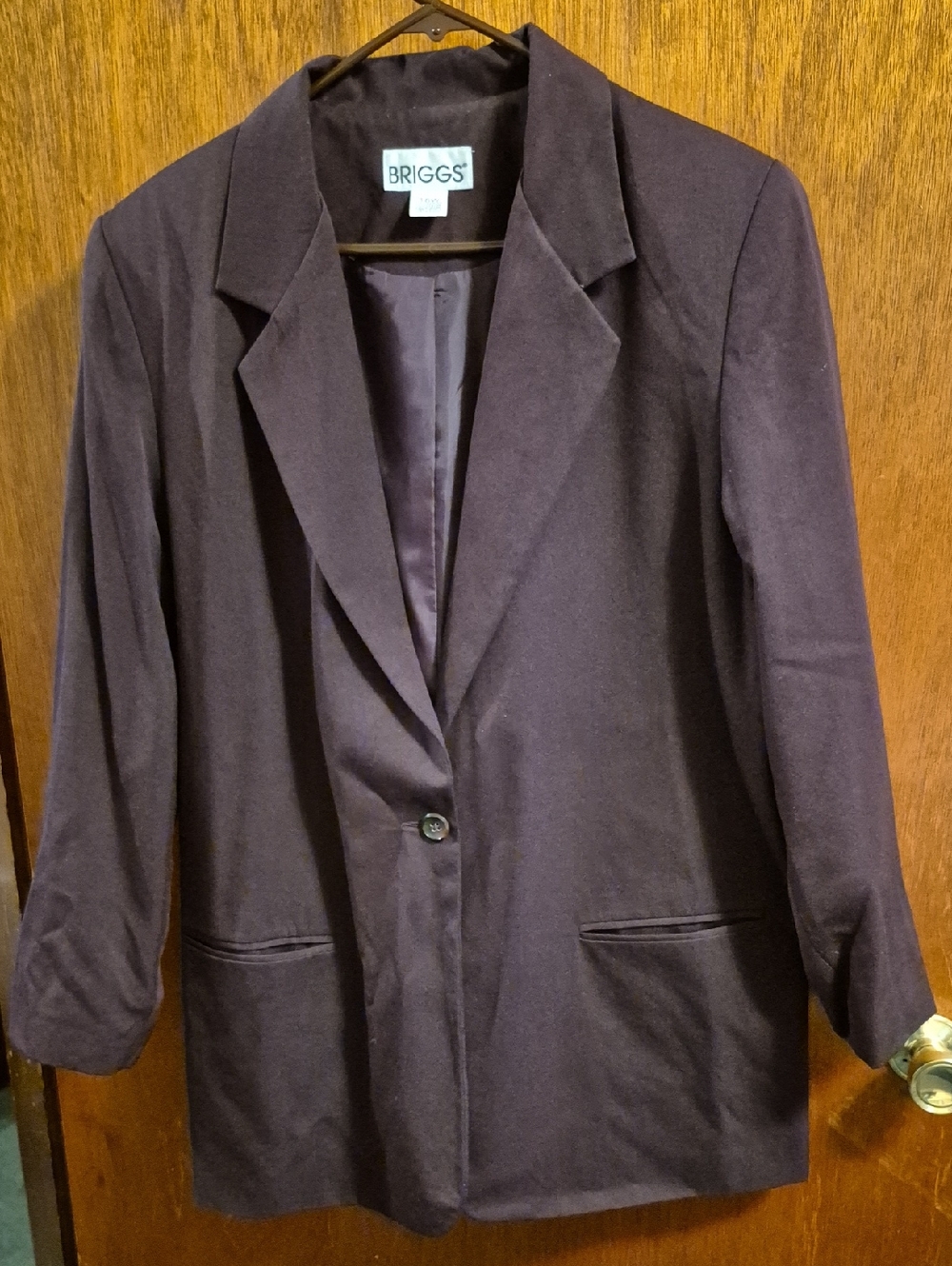 Vintage-Briggs New York Women's Deep Plum Single-Button Blazer Size 16W